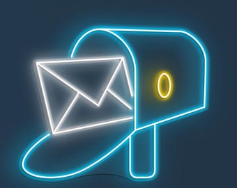 Letterbox Neon Sign, Letterbox LED Light, Mail Letter Decor, Mailbox Wall Art, Personalized Neon Sign, Home Wall Light, Post Office Decor