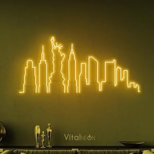 New York City Neon Sign, Skyline LED Light, New York City LED Neon Art, City Led Light, Home Decor, Office Wall Art, Custom City Skyline