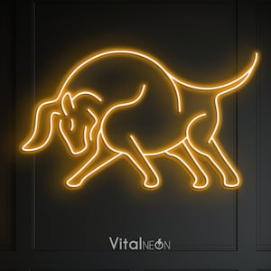 Bull Neon Sign, Taurus Zodiac LED Light, Bull Head Wall Decor, Man Cave Bar Neon, Gift for Him, Western Room Decor, LED Bull Art, Gift Idea