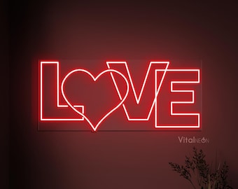 Liebe Leuchtreklame LED-Licht Herz Wand Kunst romantisch Hochzeitsdeko Verlobungsfeier Geschenk