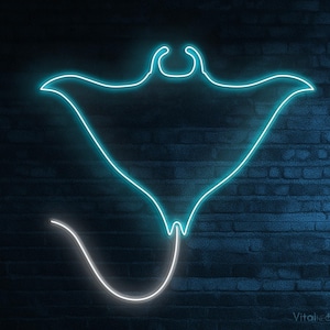 Manta Ray Fish Neon Sign, Manta Ray Fish LED Light, Stingray Wall Art, Ocean Wall Decor, Ray Fish Lover, Seafood Neon Light, Kids Room Decor