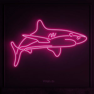 Shark Neon Sign, Shark Led Neon Light, Bedroom Wall Decor, Shark Night Light, Boys Gifts, Game Room, Shop, Bar, Party Decor, Led Night Light