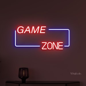 Game Zone Neon Sign, Game Zone LED Light, Gaming Zone Wall Decor, Boys Led Sign, Gift for Birthday, Game Room Wall Decor, Custom Neon Sign