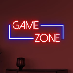 Game Zone Neon Sign, Game Zone LED Light, Game Room Wall Decor, Boys Room Light, Personalized Sign, Game Lover Gift Idea , Game Room Sign