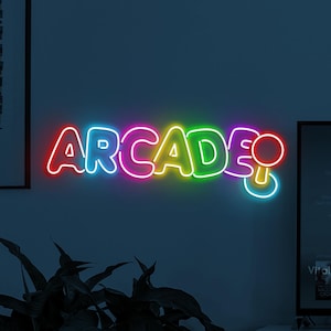Arcade Neon Sign, Arcade LED Light, Custom Arcade Sign, Game Room LED Decor, Retro Game Zone Decor, Teen Boy Gift, Gift for Game Lover, Gift