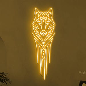 Wolf Neon Sign, Wolf Neon LED Light, Wolf Wall Decor, Animal Shop Wall Art, Custom Neon Sign, Animal Room Wall Art Decor, Wild Life Neon Art