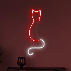 Cat Neon Sign, Cute Kitty LED Sign, Kids Room Decor, Cat Neon Sign for Home & Cafe, Feline Fine Wall Art, Cat Neon Art, Party Wall Decor