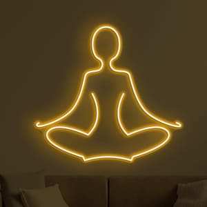 Yoga Neon Sign, Yoga LED Light, Yoga Pose Wall Art, Meditation Wall Decor, Personalized Yoga Sign, Zen Neon Led Light, Yoga Lover Gift idea