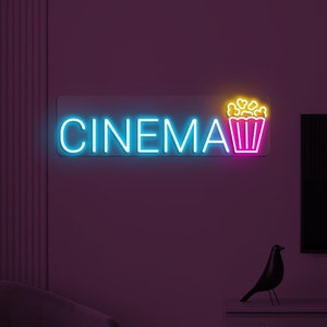 Cinema Neon Sign, Cinema LED Light, Cinema Popcorn Wall Decor, Movie Theater Neon Art, Cinema Room Light, Movie Lover Gift, Home Wall Decor