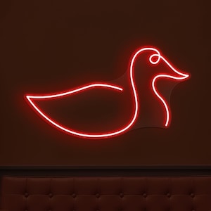Letrero de neón de pato, luz LED de pato, decoración de pared LED, arte de pared de tienda de pájaros, luz de neón de habitación de bebé, decoración de pared de habitación de niños, luz de neón LED para el hogar