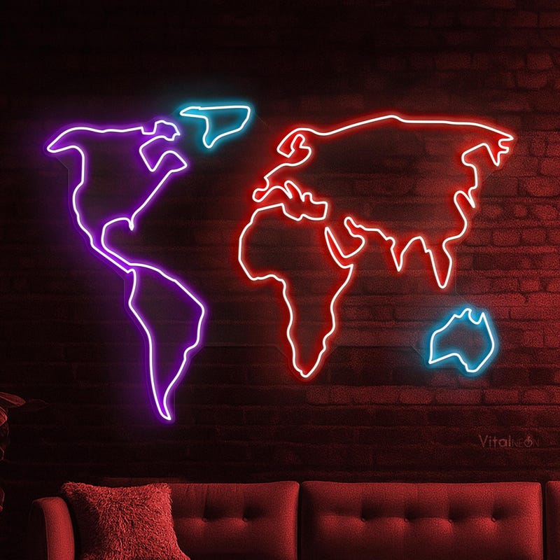Led World Map - Etsy