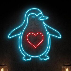 Penguin Neon Bar Light - Etsy