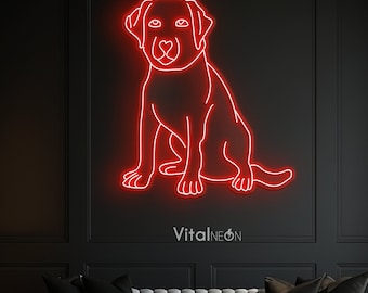 Labrador & Golden Retriever Neon Sign – 14"x12" Dimmable USB Powered Dog LED Sign, Pet Lover Wall Decor For Bedroom, Living Room, Dog Café, Gift For Pet Owners, Animal Night Light For - View #12