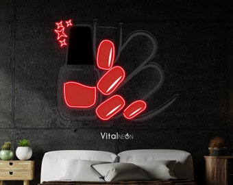 LED Neon Schild 'Nagellack' - Wanddekoration Für Nagelstudio & Zuhause, Mit USB