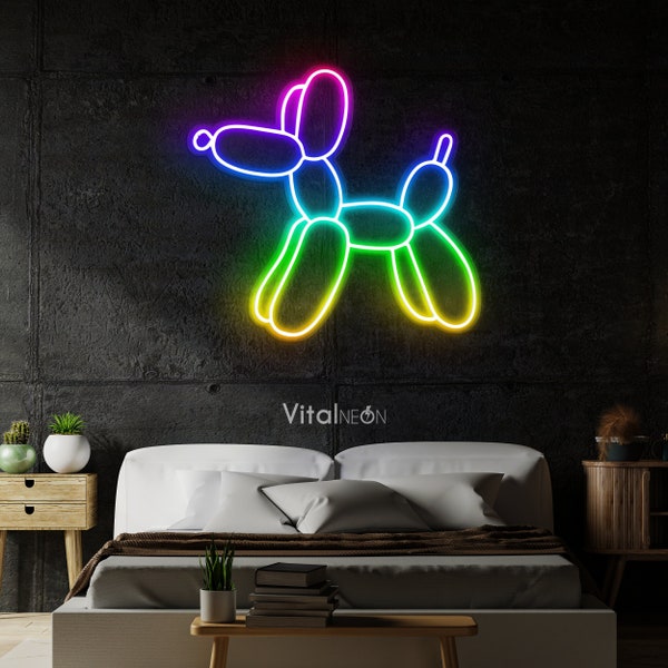 Balloon Dog Neon Sign LED Light, Decoration for Pet Lovers, Dog Art, Colorful Wall Decor, Birthday Gift, Kids Room Decor, Gift For Him/Her