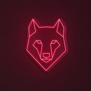 Geometric Wolf Neon Sign, Wolf Wall Decor, Wolf Neon Light, Kids Room Decor, Wolf LED Neon Light, Custom Neon Sign, Neon Art, LED Wolf Light