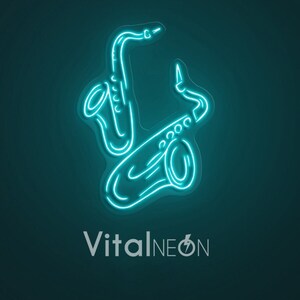 Saxophone Neon Sign, LED Saxophone Light, Saxophone Wall Art, Jazz Club Wall Art, Music Studio Decor, Gifts for Musicians, Home & Bar Decor