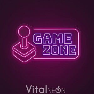 Game Zone Controller Neon Sign, Gaming Room Décor, Neon Signs for Gamer Room, LED Signs for Game Room, Gamer Gift Ideas, Gaming Decor Sign