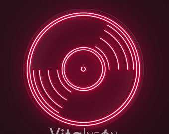 Vinyl Record Neon Sign, Custom Acrylic Light, Music Decor
