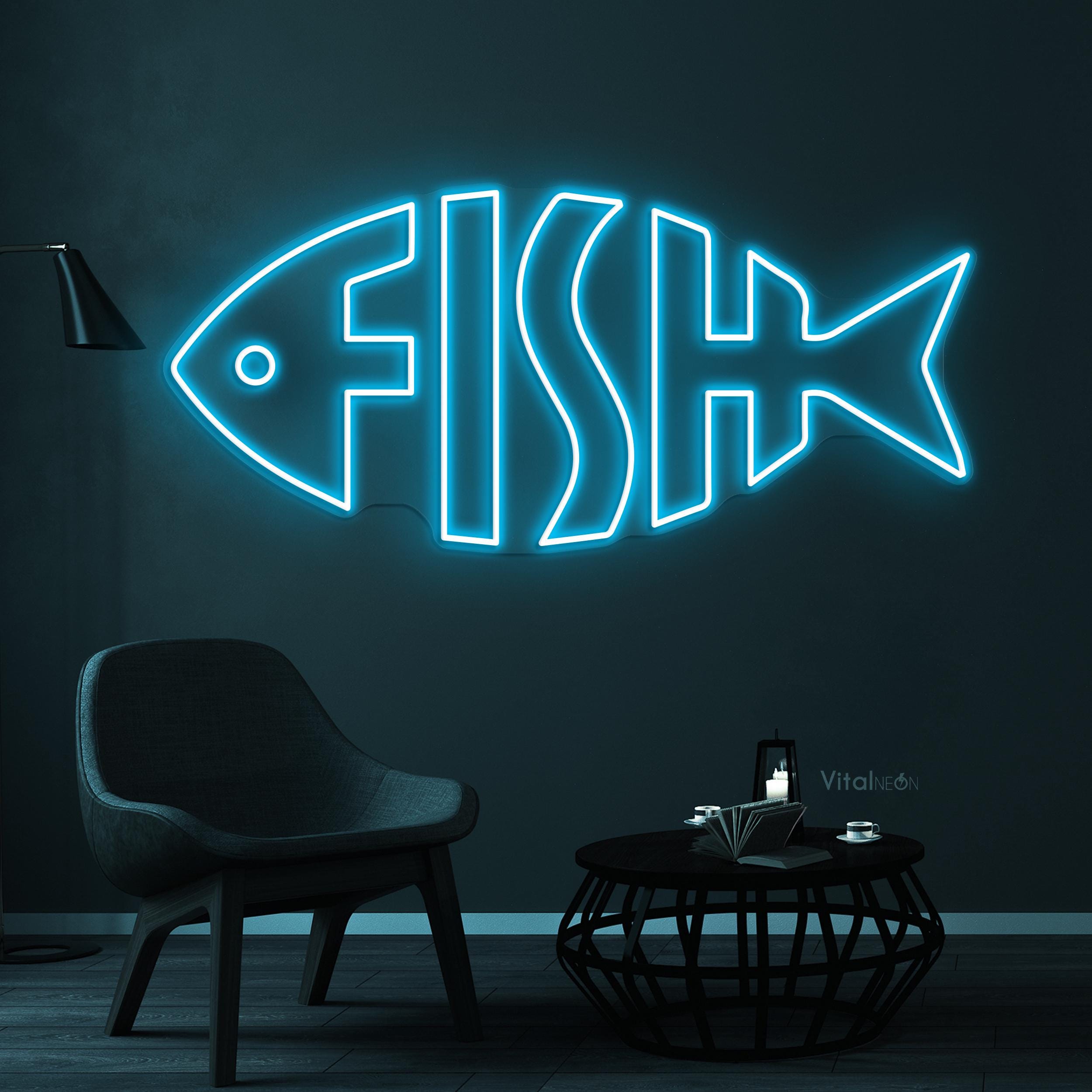 Fish Neon Sign, LED Wall Decor, Restaurant, Home - Etsy UK
