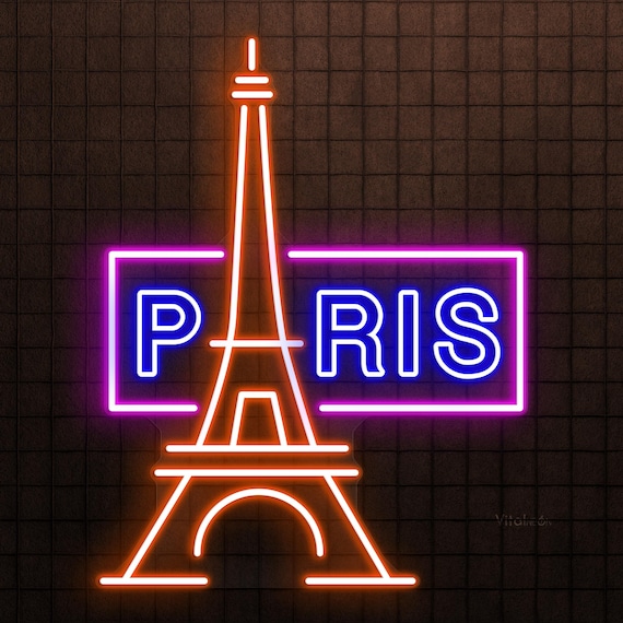 パリのネオンサイン、パリのLEDライト、エッフェル塔の壁アート、パリ