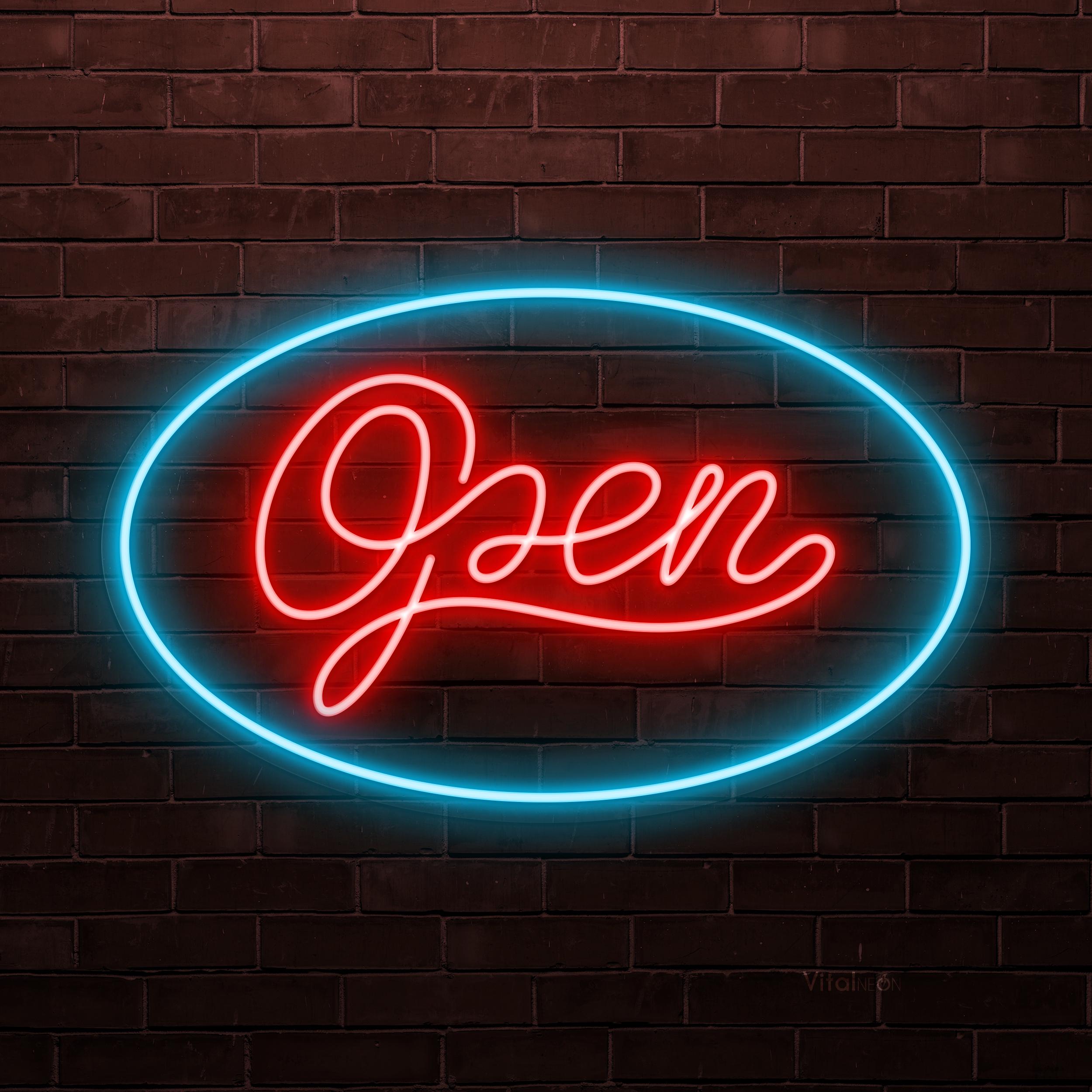 OPEN Neon Sign LED Light Storefront Wall Art Restaurant Business