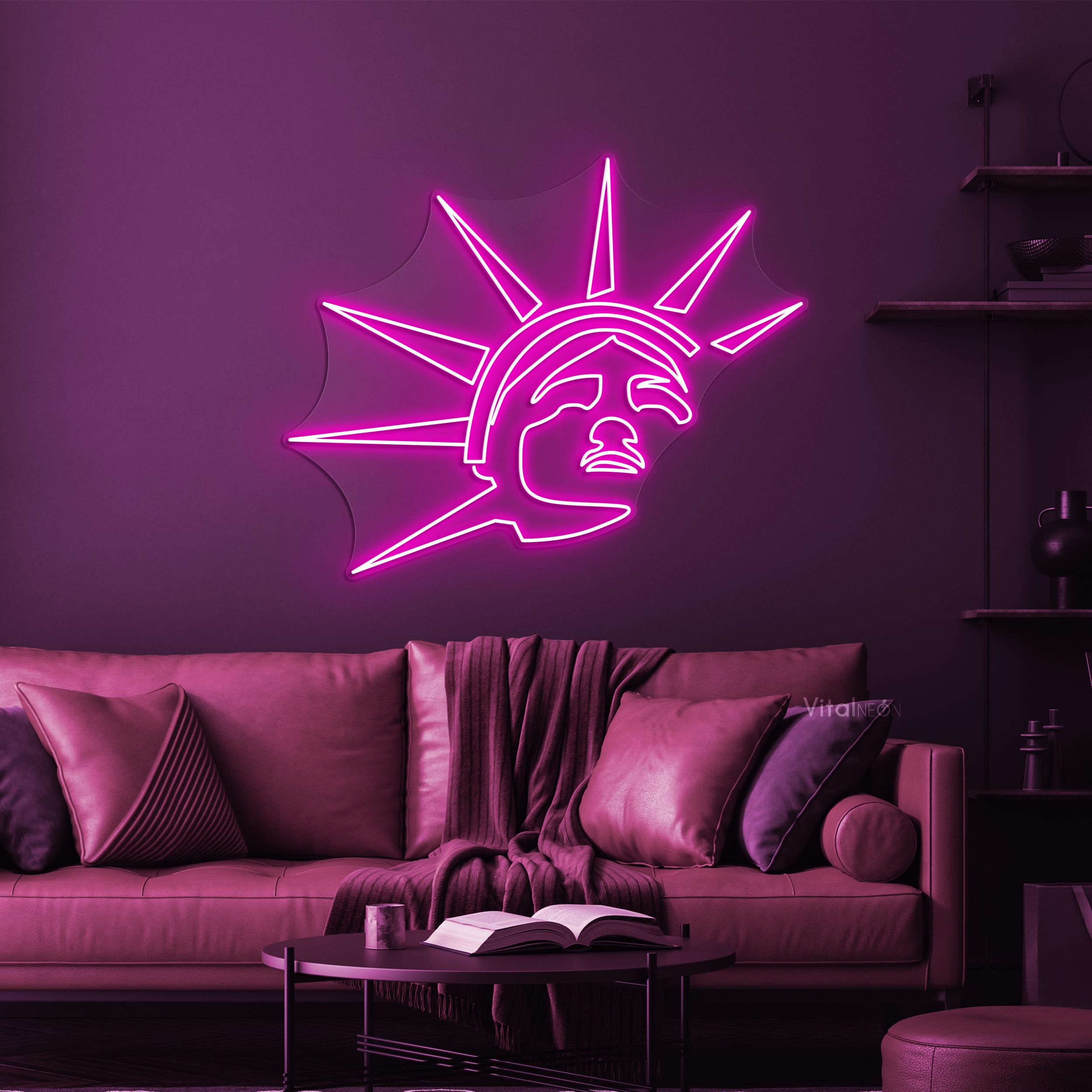 自由の女神ネオンサイン、アメリカの象徴LEDライト、ニューヨーク市壁