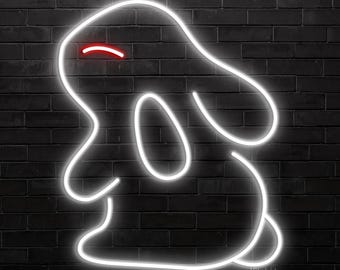 Rabbit LED Neon Sign, Bunny Wall Decor, Pet Shop Light