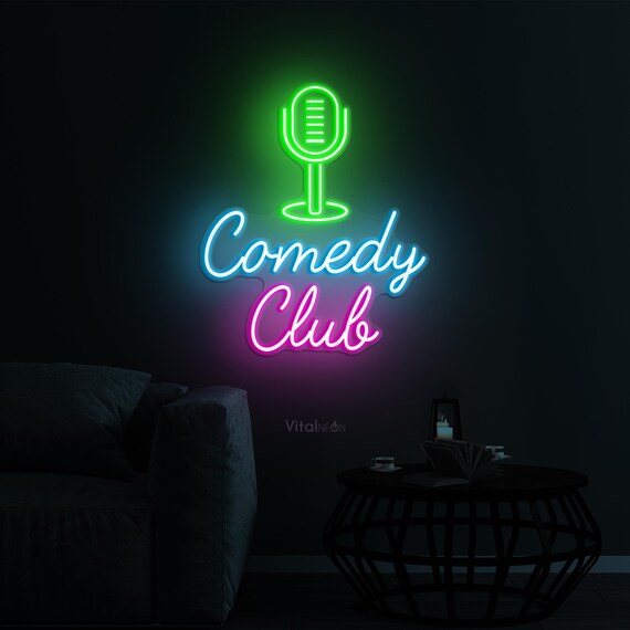 Comedy Club Sign Standup Show Signs. Neon Comedy Club And Open