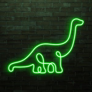 Dinosaur Neon Sign, Dinosaur LED Light, Dino Wall Art, Brontosaurus Neon Light, Animal Wall Decor, Kids Room Neon Sign, Cute Dinosaur Sign