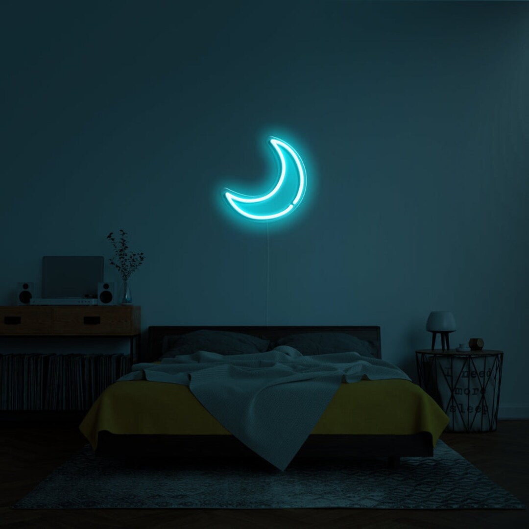 Moon Neon Sign: Custom LED Glow for Home Decor Celestial Gift ...