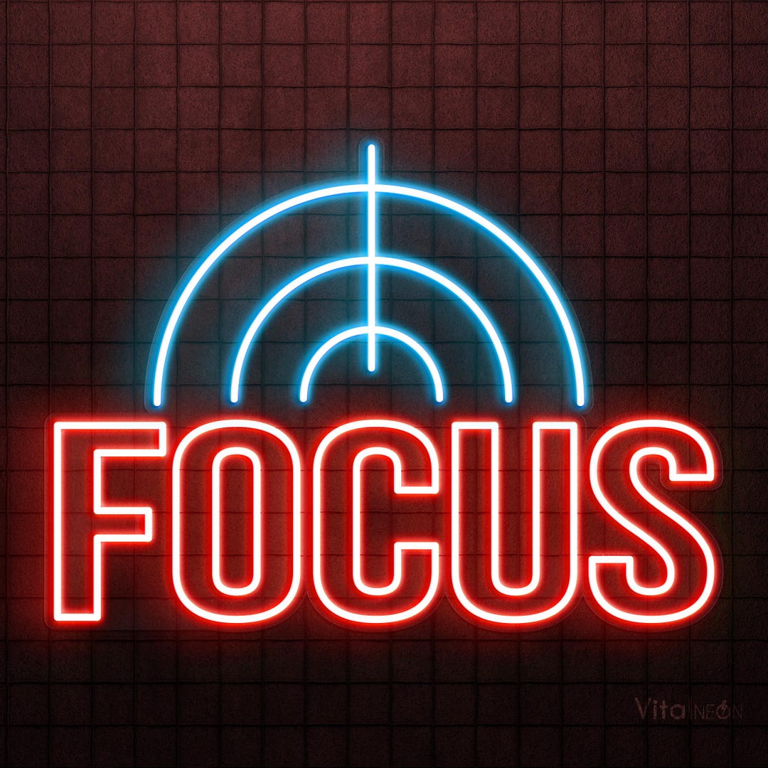 FOCUS Neon Sign – LED Target Wall Art for Home Office, Study Room ...