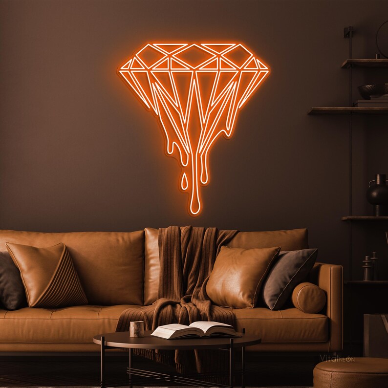 Dripping Diamond Neon Sign LED Light Wedding Party Wall Jewelry Store ...
