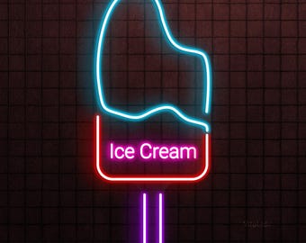 アイスクリームネオンサイン - カフェ、デザートショップ、キッチン
