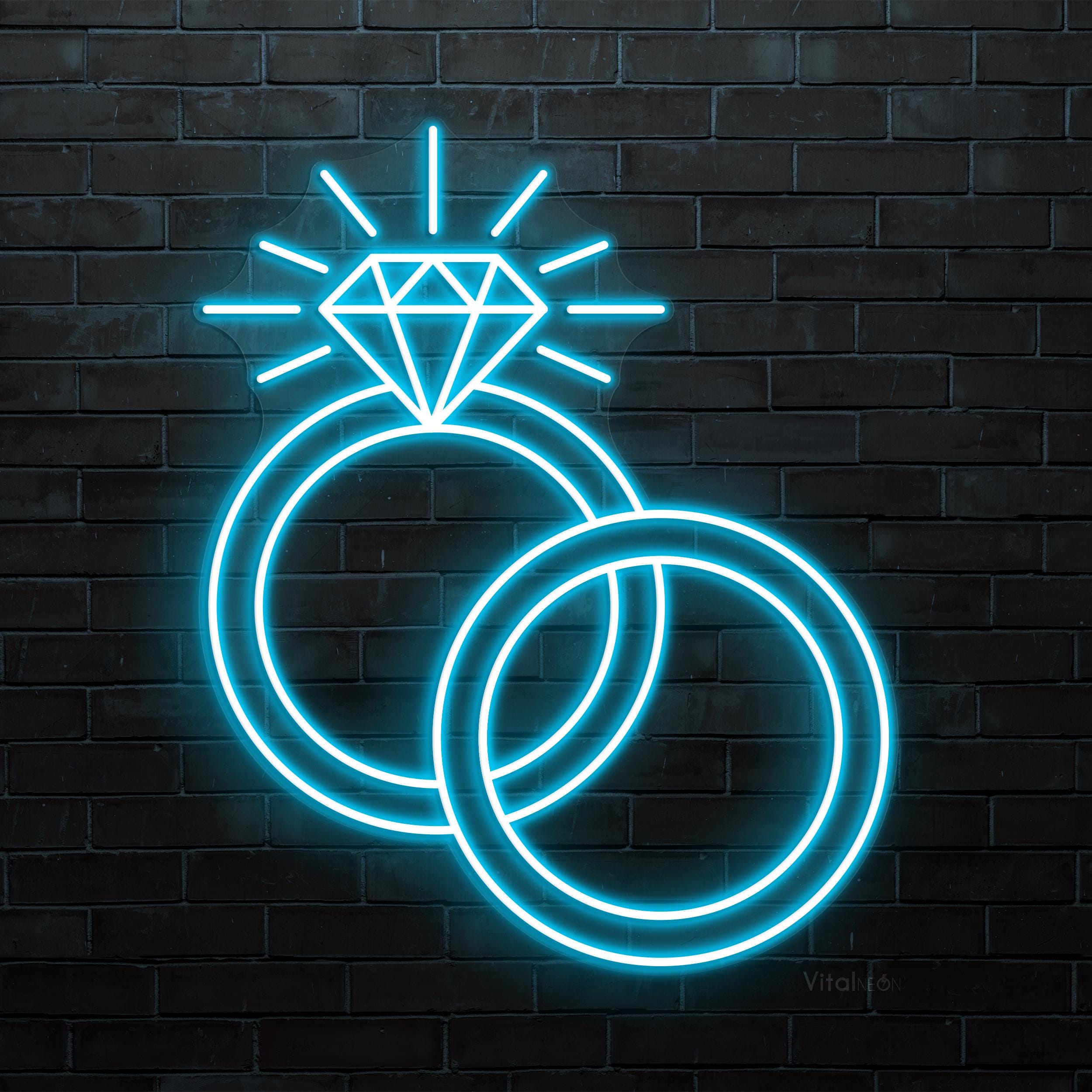 Wedding Rings Neon Sign, Diamond Ring LED Wall Decor - Etsy