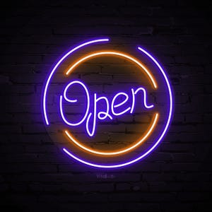 Open Neon Sign, Business Wall Decor, Restaurant Bar Shop Door Sign