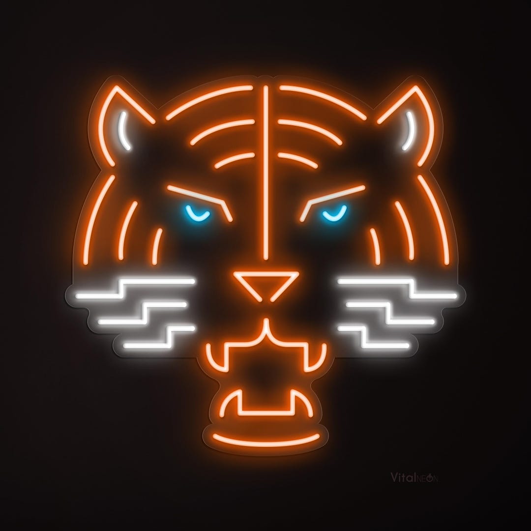 Roaring Tiger Head LED Light Neon Sign Safari Zoo Wall Art Bar Cafe ...