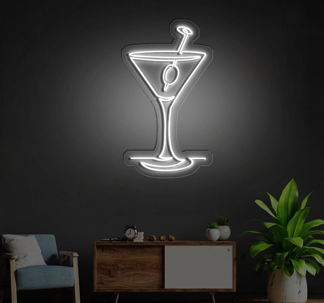 Martini Glass Neon Sign for Bars & Restaurantscustom Neon Etsy