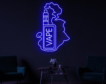 Vape Neon Sign LED Light Vape Logo Wall Decor Smoking Lounge Bar Pub Shop