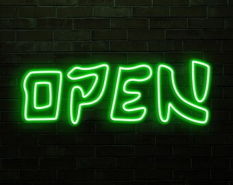 オープンLEDネオンサイン、営業時間クラブバーカフェ店頭ディスプレイ