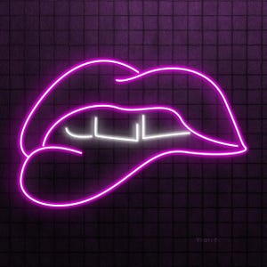 Lips Neon Sign, Lips LED Light, Sexy Lips Wall Decor, Kiss Lips Wall Decor, Bar and Cafe Neon Art, Home Wall Decor, Personalized Neon Sign
