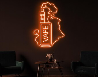 Vape Neon Sign LED Light Vape Logo Wall Decor Smoking Lounge Bar Pub Shop -  Etsy
