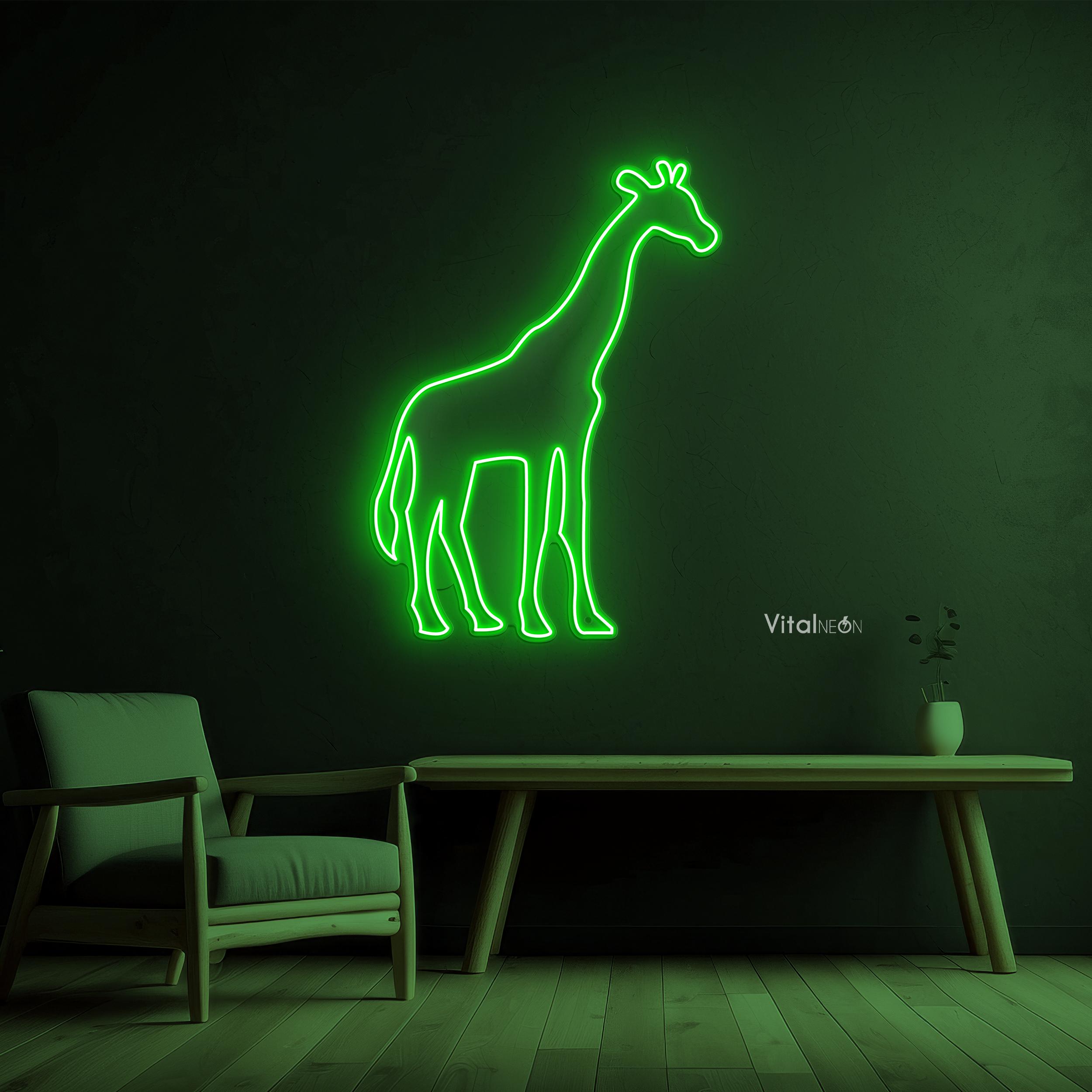 Giraffe Neon Sign, Safari Animal LED Wall Decor - Etsy