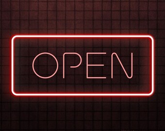 ADVPRO Insegna Luminosa A LED RGB 'Open For Business' - Forma Tagliata - Controllo Da App Con 200+ Modalità