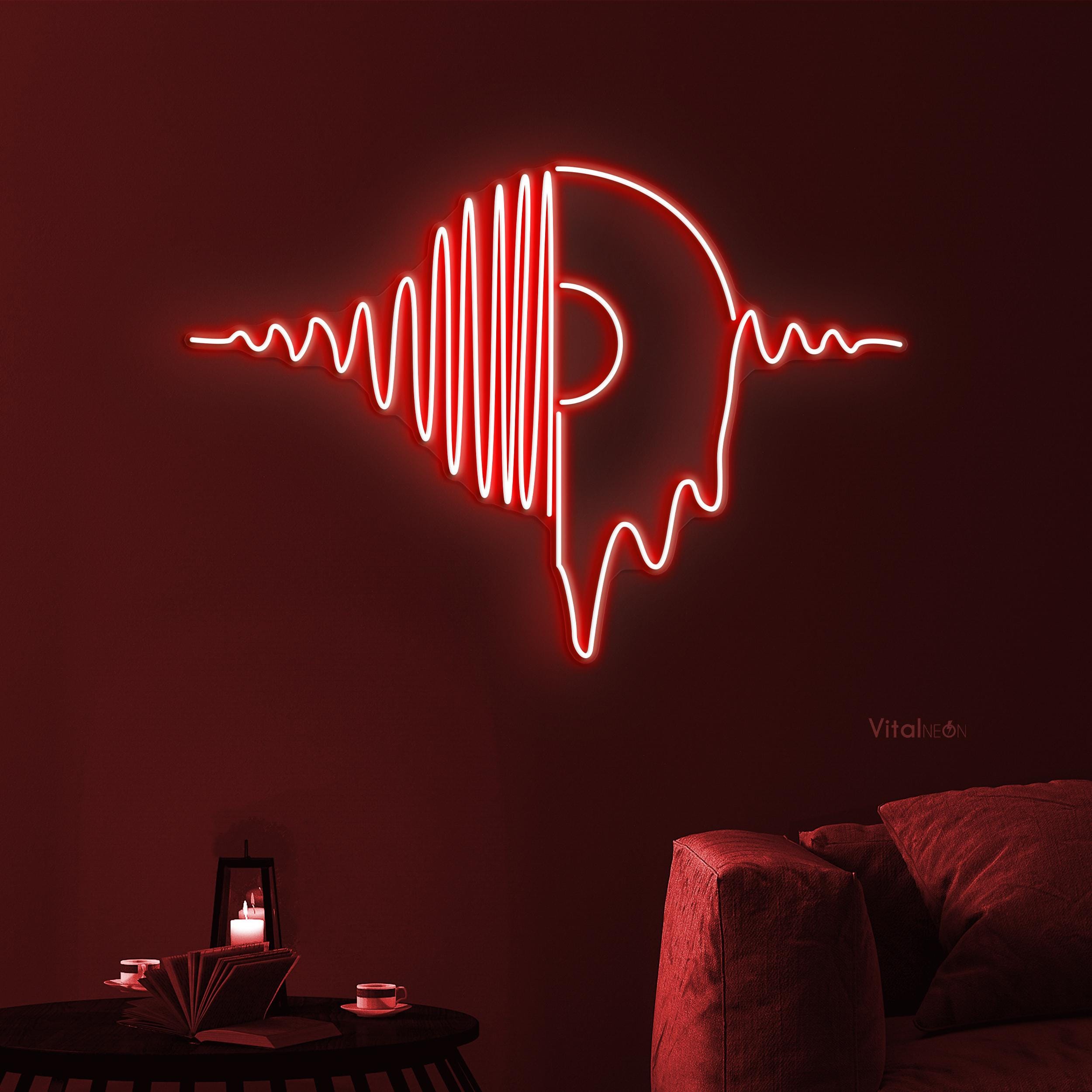 Vinyl Disc Sound Wave LED Neon Sign, DJ Music Room Wall Art Decor