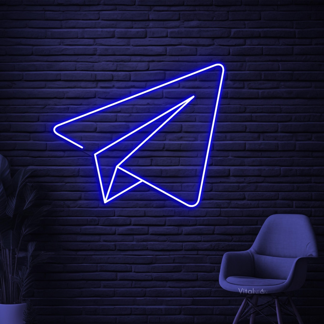 Paper Plane Neon Sign, Kids Room Decor, Airport Wall Art - Etsy