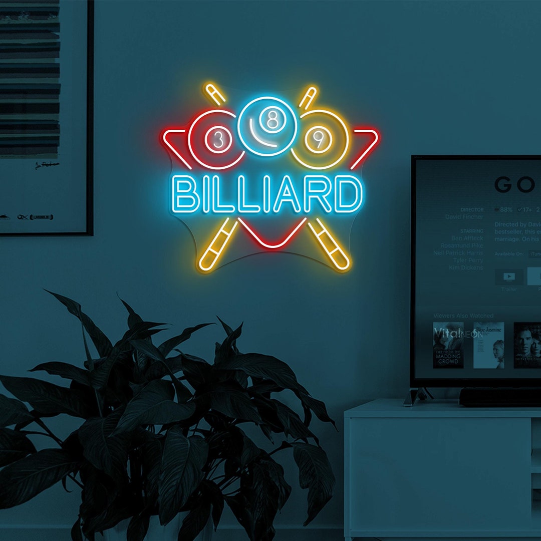 Billiard Neon Sign, Billiard LED Light, Billiard Club Sign, Sport, Game ...