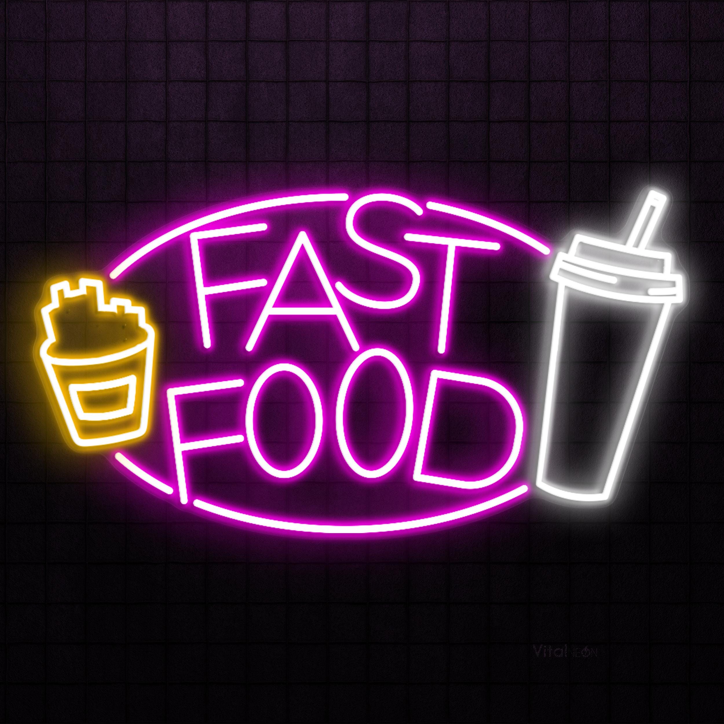 FAST FOOD Neon Sign, Fast Food Led Light, Restaurant Wall Art
