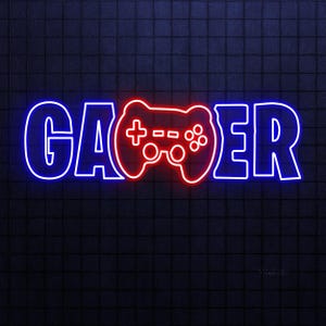 GAMER Neon Sign, GAMER LED Light, Gaming Zone Wall Art, Game Room Wall Decor, Gamer Logo Sign, Game Controller Neon Light, Game Lover Gift