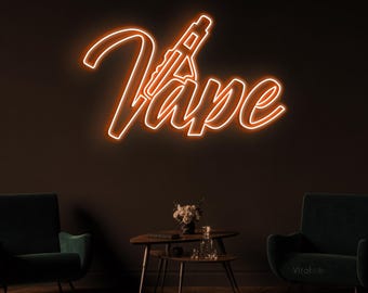 Vape Logo LED Neon Sign, Vape Shop Wall Art